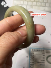 Load image into Gallery viewer, 55.4mm Certified type A 100% Natural green/yellow/gray oval shape jadeite jade bangle PC227-7408