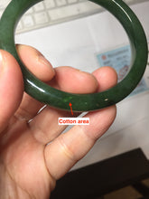 Load image into Gallery viewer, 59.3mm certified 100% Natural dark green/black nephrite (碧玉) bangle HN50-0137