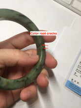 Load image into Gallery viewer, 58.5mm Certified 100% natural Type A dark green/black jadeite bangle PD31-9808