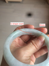 Load image into Gallery viewer, 61.8 mm certified type A 100% Natural light green/white/purple chubby Jadeite Jade bangle BH44-2807