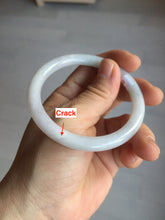 Load image into Gallery viewer, 54.8mm 100% natural Type A light purple white slim round cut jadeite jade bangle BM107-4526