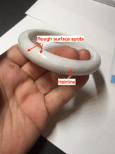 Load image into Gallery viewer, 59.5mm Certified Type A 100% Natural sunny green white (白底青) Jadeite Jade bangle BP42-3182