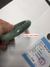 Load image into Gallery viewer, 53.2mm certified type A 100% Natural dark green/gray/yellow Jadeite Jade bangle AF96-7577