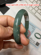 Load image into Gallery viewer, 61.4mm Certified Type A 100% Natural Light Green/Blue/Gray With Flying Snow Guatemala Jadeite Bangle PH266-1243