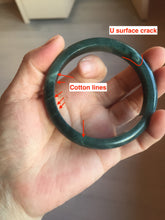 Load image into Gallery viewer, 59mm Certified Type A 100% Natural dark green/light blue/gray/black Guatemala Jadeite bangle AQ88-6412