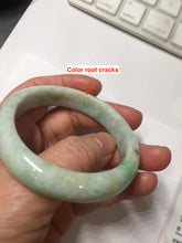 Load image into Gallery viewer, 50.5mm certified 100% natural type A sunny green brown oval jadeite bangle PH169-5802