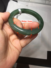 Load image into Gallery viewer, 56.3mm certified 100% Natural dark green black (碧玉) nephrite Jade bangle HT104-1584
