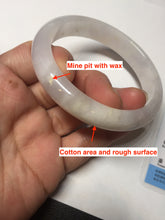 Load image into Gallery viewer, 56.6mm certified 100% natural Type A icy watery light purple/white jadeite jade bangle BP10-2678