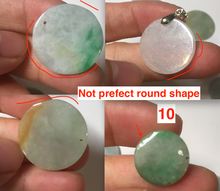 Load image into Gallery viewer, 100% Natural type A sunny green/yellow round Jadeite Jade safe and sound pendant group BP94