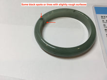 Load image into Gallery viewer, 52.4mm Certified Type A 100% Natural Oily Dark Green Gray Black(油青) Oval Jadeite Jade Bangle PH260-7132
