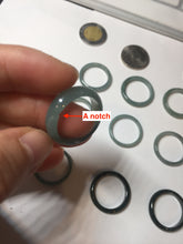 Load image into Gallery viewer, 18.1mm size 8 100% natural type A icy watery green/blue slim style Guatemala jadeite jade band ring group BP75