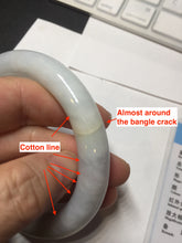 Load image into Gallery viewer, 58.5mm certified Type A 100% Natural light green yellow purple chubby round cut Jadeite Jade bangle Y168-3701