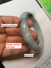 Load image into Gallery viewer, 58mm Certified Type A 100% Natural green/white Jadeite Jade bangle AX79-4354