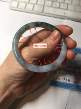 Load image into Gallery viewer, 55.3mm Certified Type A 100% Natural dark green/purple/gray round cut Jadeite bangle AA128-6937