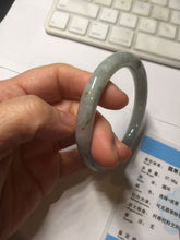 Load image into Gallery viewer, 53.5mm Certified Type A 100% Natural light green purple round cut Jadeite bangle PD203-3923