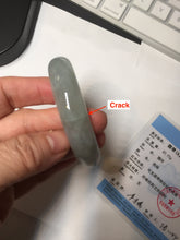Load image into Gallery viewer, 53.4mm Certified Type A 100% Natural icy watery light green purple jadeite Jade bangle BK122-3397