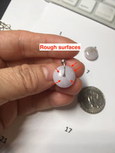Load image into Gallery viewer, 14mm Type A 100% Natural light purple white Abacus-Bead Peace and Safety Guardian Donuts Buckle jadeite Pendant group PH116
