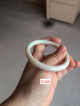 Load image into Gallery viewer, 53mm 100% natural certified sunny green/beige slim jadeite jade bangle AZ139-5329