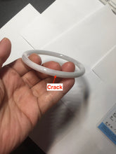 Load image into Gallery viewer, Sold! please don't order, Thanks. 62mm Certified Type A 100% Natural white light purple slim round cut Jadeite bangle AU35-8538