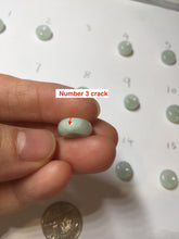 Load image into Gallery viewer, 10-12.8mm Type A 100% Natural light green sunny green white Jadeite Safety Guardian Button donuts pendant PH62 Add on item