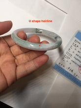 Load image into Gallery viewer, 53.3mm Certified Type A 100% Natural light green purple with green floating flowers round cut Jadeite bangle PB169-4722