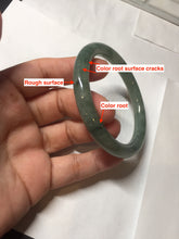 Load image into Gallery viewer, 54.5mm Certified type A 100% Natural dark green gray round cut Jadeite bangle PD44-9590