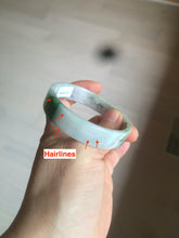 Load image into Gallery viewer, 52.5mm Certified type A 100% Natural sunny green/purple/white square Jadeite Jade bangle AX44-4717