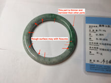 Load image into Gallery viewer, 58.2mm certified Type A 100% Natural sunny green round cut Jadeite Jade bangle BS87-9880