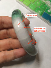 Load image into Gallery viewer, 57.7mm certificated Type A 100% Natural sunny green/white/purple Jadeite Jade bangle AY49-4128