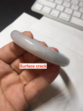 Load image into Gallery viewer, 52mm certified Type A 100% Natural green/purple/white oval Jadeite Jade bangle BM57-0280