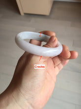 Load image into Gallery viewer, 52mm certified type A100% Natural green purple oval Jadeite Jade bangle BM34-0270