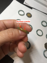 Load image into Gallery viewer, 17.9mm 7 3/4 100% natural type A icy watery green/blue Guatemala jadeite jade band ring group BP76