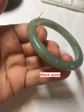 Load image into Gallery viewer, 49mm Certified Type A 100% Natural Oily Dark Green Gray Black(油青) Oval Jadeite Jade Bangle PE102-7125