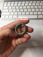Load image into Gallery viewer, Size 12 1/2 100% natural type A oily dark green broad jadeite jade band ring thumb ring PC2466