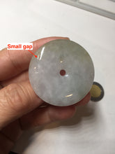 Load image into Gallery viewer, 40.6mm 100% Natural sunny green/purple/gray jadeite Jade Safety Guardian Button(donut) Pendant/worry stone F145
