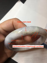 Load image into Gallery viewer, 56.6mm certificated Type A 100% Natural green purple white Jadeite Jade bangle BL67-6247