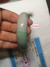 Load image into Gallery viewer, 50mm Certified Type A 100% Natural sunny green/purple tropical beach Jadeite Jade bangle D109-7738