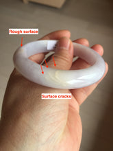 Load image into Gallery viewer, 56mm certified 100% Natural type A light purple white Jadeite Jade bangle PH192-8254