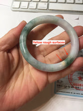 Load image into Gallery viewer, 54.5mm Certified 100% natural Type A Watermelon Rind Green & Light Purple jadeite jade bangle PH242-0177