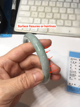Load image into Gallery viewer, 59.8mm Certified Type A 100% Natural white/purple/green round cut jadeite Jade bangle PE123-0295