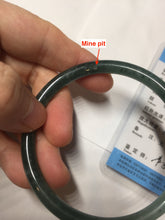 Load image into Gallery viewer, 58.2mm Certified Type A 100% Natural dark green/blue/gray Guatemala slim round cut Jadeite bangle PD181-2479