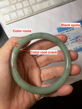 Load image into Gallery viewer, 58.8mm Certified Type A 100% Natural Oily Dark Green Gray Black(油青) round cut Jadeite Jade Bangle PE108-7124