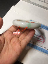 Load image into Gallery viewer, 55.7mm Certified Type A 100% Natural sunny green white Jadeite Jade bangle BP44-3179