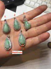 Load image into Gallery viewer, 100% natural type A sunny green jadeite jade water drop pendant necklace group PA111
