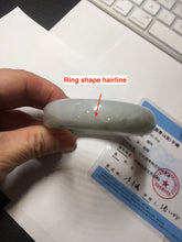 Load image into Gallery viewer, 57.5mm Certified 100% natural Type A dark green white gray chubby jadeite jade bangle AD118-2998