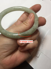 Load image into Gallery viewer, 58.4mm Certified Type A 100% Natural light green/brown round cut Jadeite Jade bangle AR107-4510
