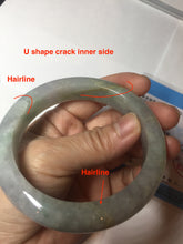 Load image into Gallery viewer, 60mm Certified Type A 100% Natural white/light purple/brown/yellow/gray (FU LU SHOU) Jadeite Jade bangle BF105-8658