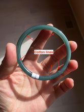 Load image into Gallery viewer, 59.5mm Certified Type A 100% Natural dark green/blue/gray Guatemala slim round cut Jadeite bangle BP194-2462