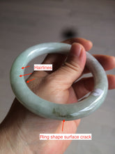 Load image into Gallery viewer, 60mm Certified Type A 100% Natural sunny green/white/purple chubby round cut Jadeite Jade bangle BF3-0028