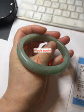 Load image into Gallery viewer, 57.3mm Certified Type A 100% Natural Oily Dark Green Gray Black(油青) Jadeite Jade Bangle PE111-7152